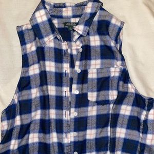 Target Sleeveless Flannel Button Down Tank Top